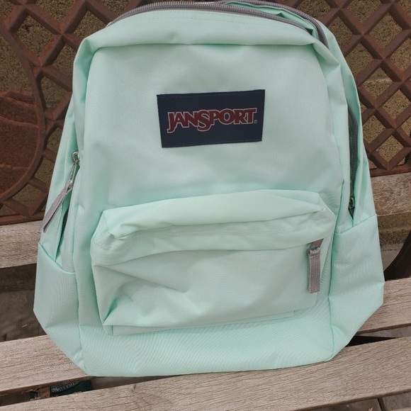 pastel blue jansport backpack